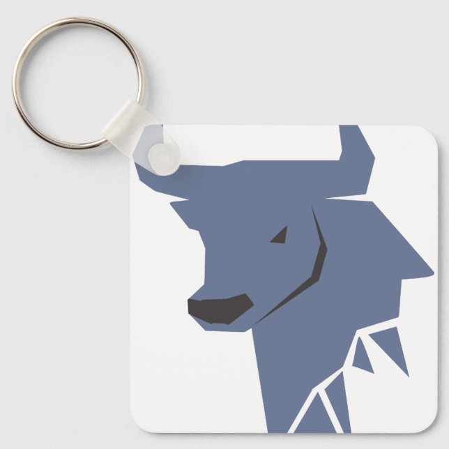 Llavero Blue Bull Zodiac – Cool Taurus Silhouette Keychain (Anverso)
