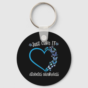 Llavero Blue Butterfly Cure It November Diabetes awar