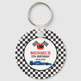 Llavero Blue Car Racing Birthday