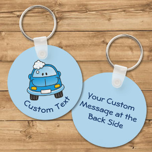 Llavero Blue Car with Bubbles Keychain