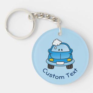 Llavero Blue Car with Bubbles Keychain