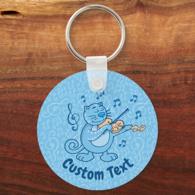 Llavero Blue Cat with Violin Keychain (Anverso)