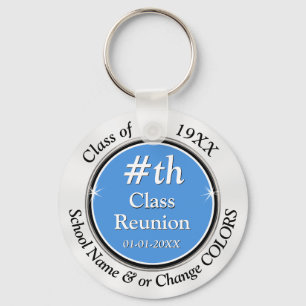 Llavero Blue claro, White Personalized 40th Class Reunion