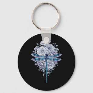 Llavero Blue Dragonfly Watercolor Art Insectos Lover Earth