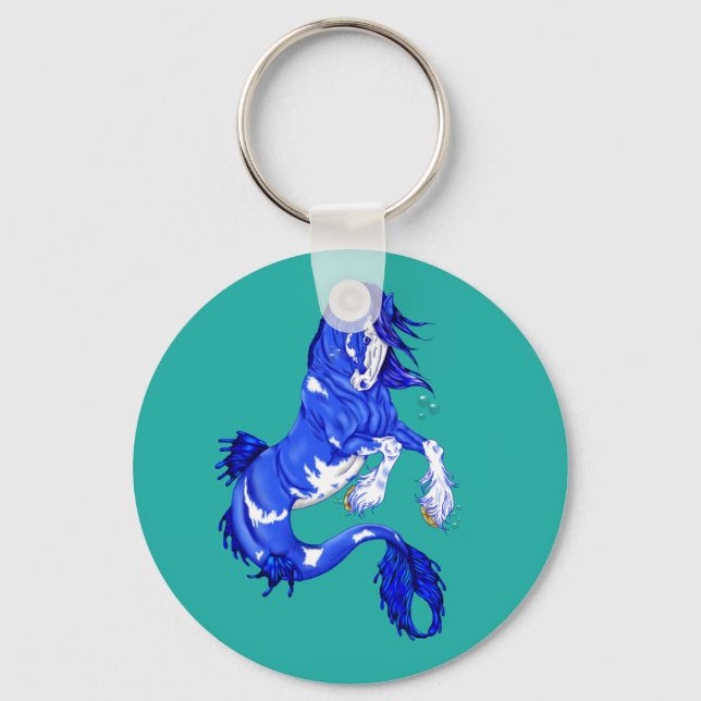 Llavero Blue Fantasy Clydesdale Seahorse (Anverso)