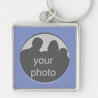 Llavero Blue Frame Your Photo Premium Keychain