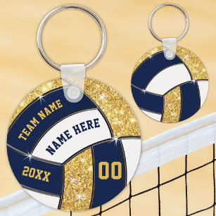 Llavero Blue, Gold, White Volleyball Gifts BURLK o Buy One
