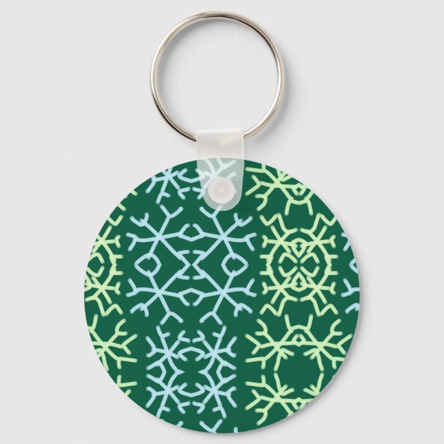 Llavero Blue gr Nieve flakes patrón de nieve Navidad (Anverso)