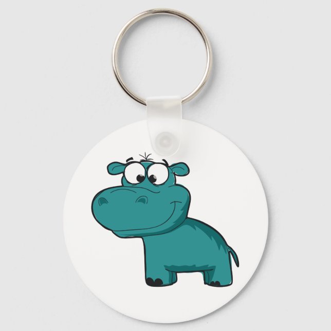 Llavero Blue Happy Hippo (Anverso)