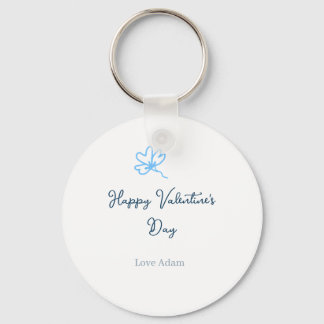 Llavero Blue happy Valentine's day love name flower rustic