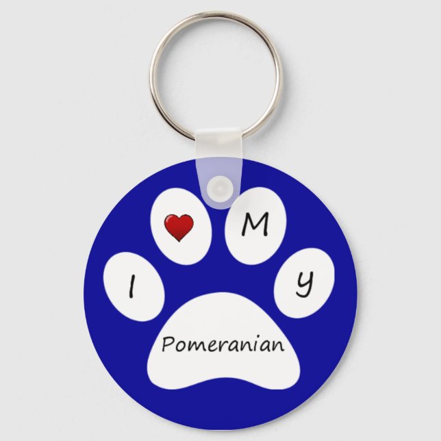 Llavero Blue I Love My Pomerania Key Chain (Anverso)