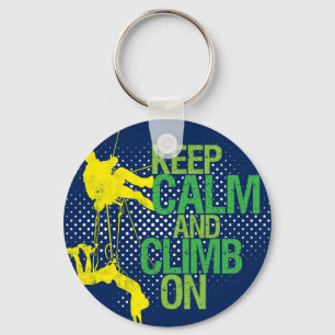 Llavero Blue Keep Calm and Climb On Rock Climbing Keychain