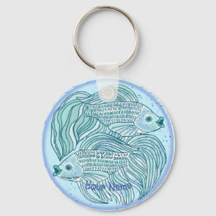 Llavero Blue Koi Fish