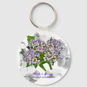 Llavero Blue Lace Hydrangea Wedding Keychain