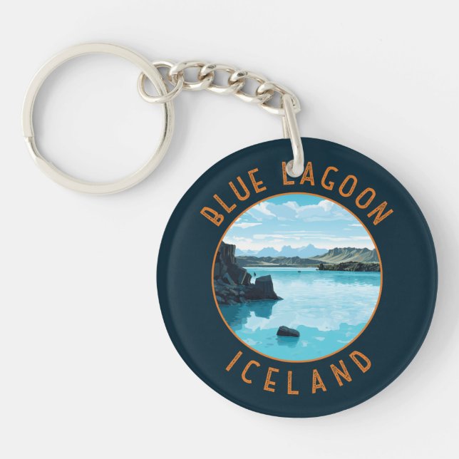 Llavero Blue Lagoon Islandia Círculo perturbado (Frente)