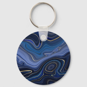 Llavero Blue Malachite Golden Accents Moda de lujo Gemston