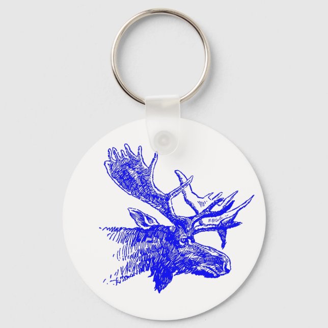 Llavero Blue Moose Bull Wildlife Outdoor Promo Keychain (Anverso)