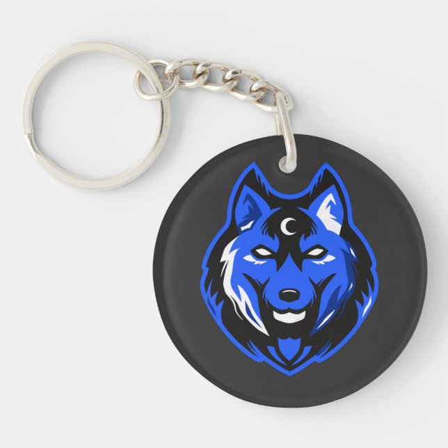 Llavero Blue Mystic Wolf Keychain (Frente)