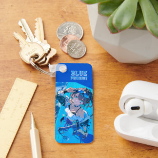 Llavero Blue Neon Prodigy Tokyo Cyberpunk Anime Impact