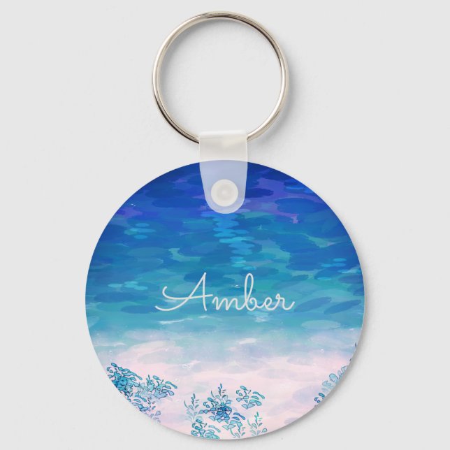 Llavero Blue Ocean Sea Beach Personalizada (Anverso)