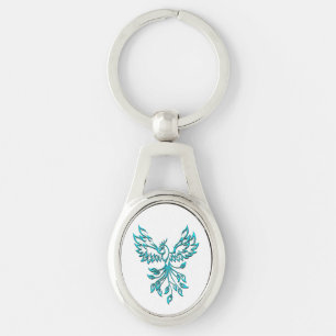 Llavero Blue Phoenix Rising en Blanco