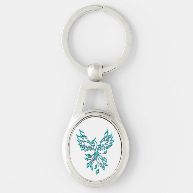 Llavero Blue Phoenix Rising en Blanco (Anverso)