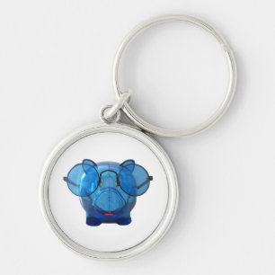 Llavero Blue Piggy Bank con gafas