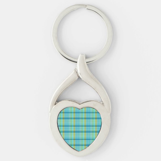 Llavero Blue Plaid by Shirley Taylor (Anverso)