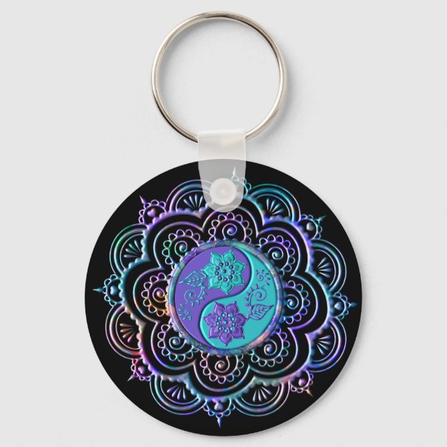 Llavero Blue & Purple Mandala (Anverso)