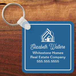 Llavero Blue Real Estate Company Personalized Realtor