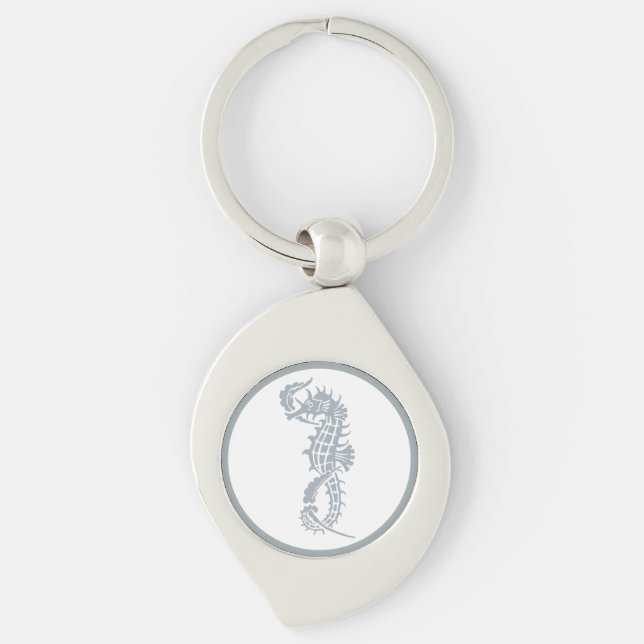 Llavero Blue Seahorse Blue Classic Nautical Elegant (Anverso)