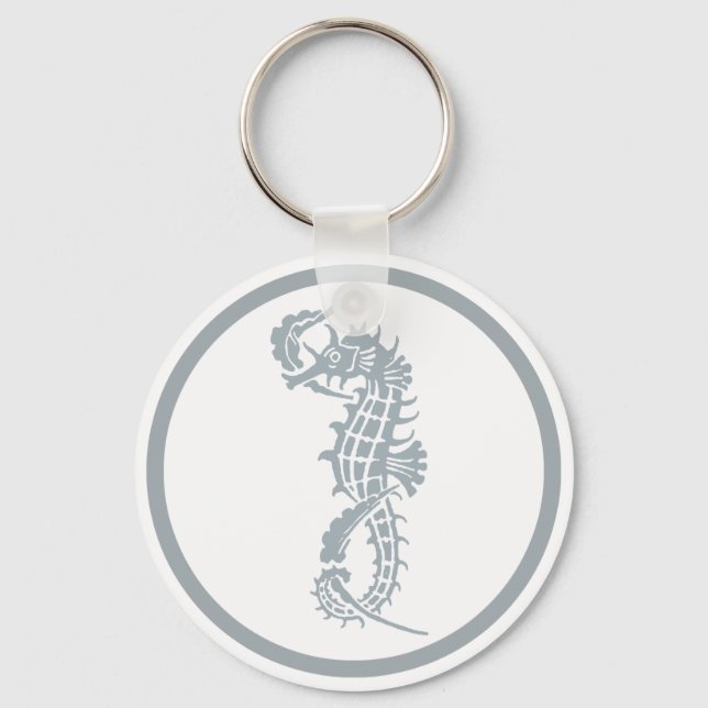 Llavero Blue Seahorse Blue Classic Nautical Elegant (Anverso)