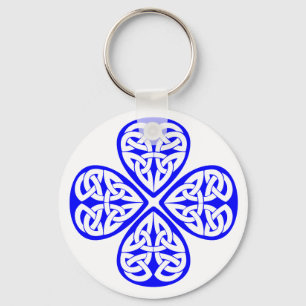 Llavero blue shamrock celtic knot