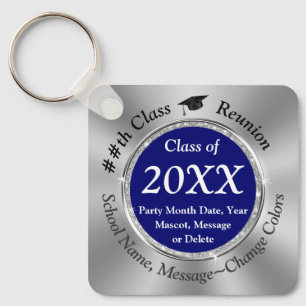 Llavero Blue Silver, Black, Class Reunion Souvenirs Ideas,