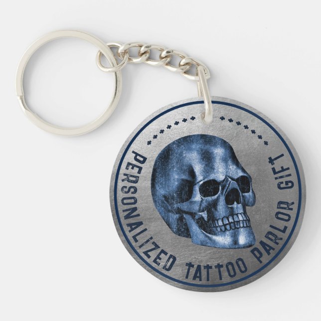 Llavero Blue Skull Guay Gothic Pro Fidelity Tattoo Parlor (Frente)