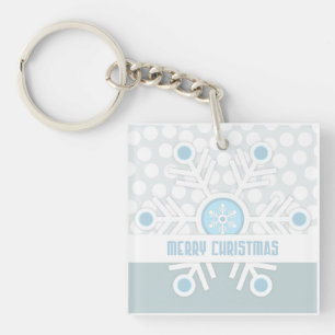 Llavero Blue Snowflakes Contemporary