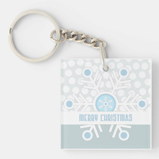 Llavero Blue Snowflakes Contemporary (Frente)