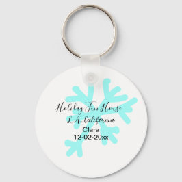 Llavero Blue snowflakes holiday camping house place date