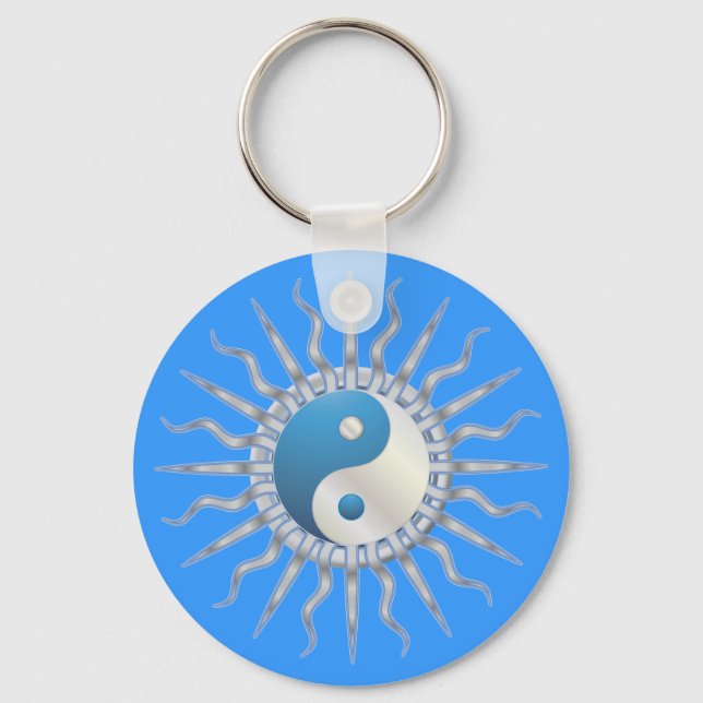 Llavero Blue Starburst Yin Yang (Anverso)