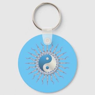 Llavero Blue Starburst Yin Yang