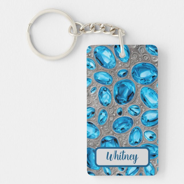 Llavero Blue Topaz y Silver Inspired Keychain (05) (Frente)