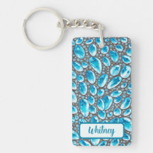 Blue Topaz y Silver Inspired Keychain (06)