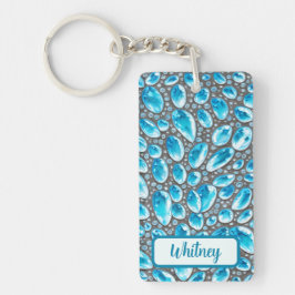 Llavero Blue Topaz y Silver Inspired Keychain (06)
