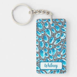 Llavero Blue Topaz y Silver Inspired Keychain (06)