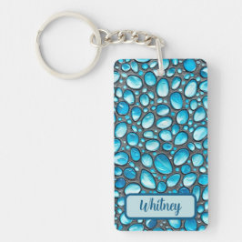 Llavero Blue Topaz y Silver Inspired Keychain (08)