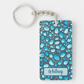 Llavero Blue Topaz y Silver Inspired Keychain (08)