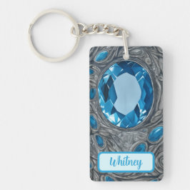 Llavero Blue Topaz y Silver Inspired Keychain (10)