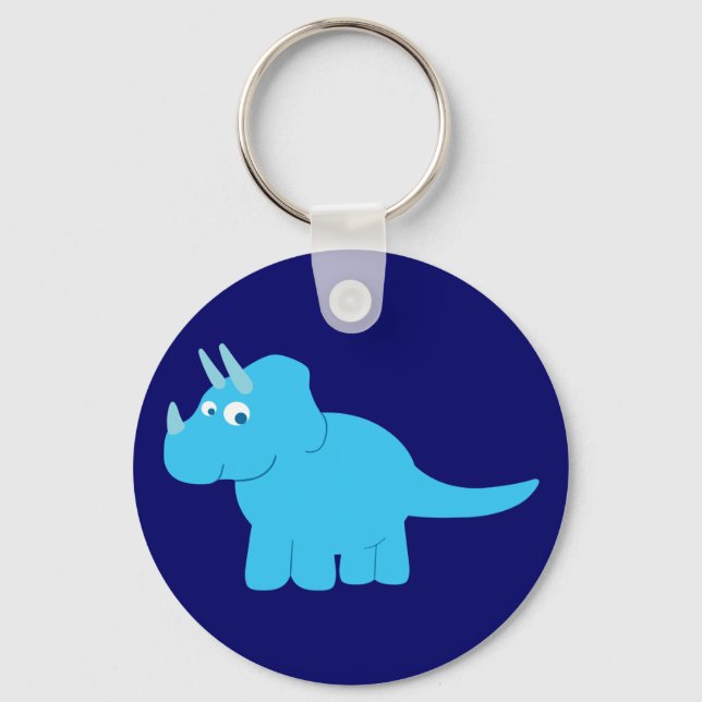 Llavero Blue Triceratops Dinosaur (Anverso)