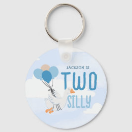 Llavero Blue Two Silly Goose Segundo Fiesta de Cumpleaños