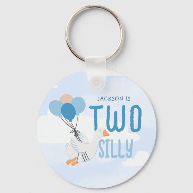 Llavero Blue Two Silly Goose Segundo Fiesta de Cumpleaños (Anverso)